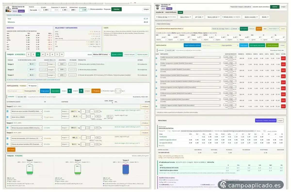 Automated inverse and classic fertigation calculators