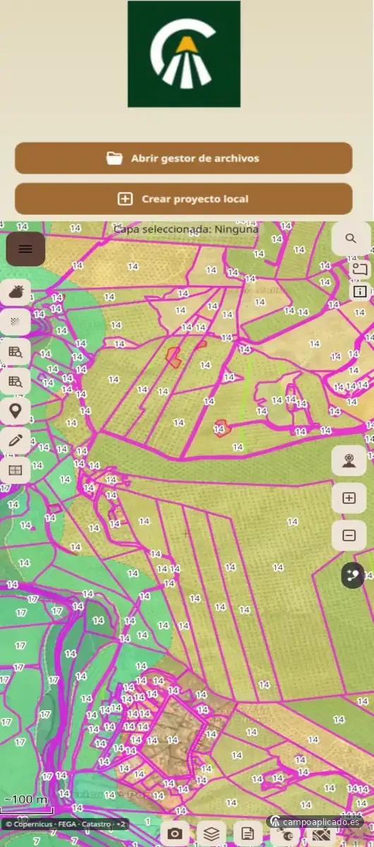 Aplicación SIG utilizada en un móvil Android